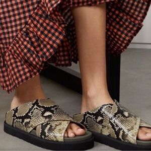 Ganni Women's Snake Print Sandals size 41